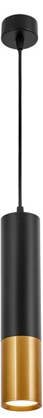 NOWOCZESNA LAMPA WISZĄCA CZARNO-MOSIĘŻNA TUBA LINEO W1