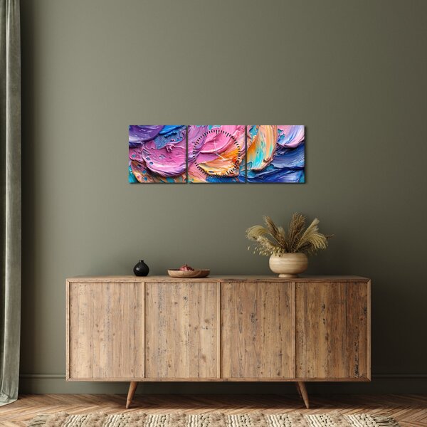 Obraz - Malarstwo olejne (z zegarem) (90x30 cm)