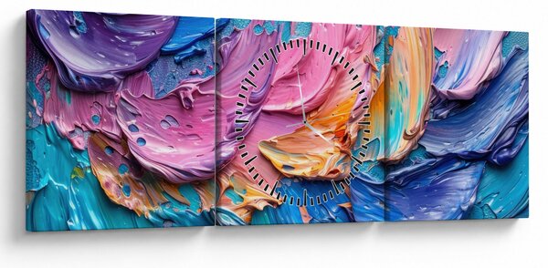 Obraz - Malarstwo olejne (z zegarem) (90x30 cm)