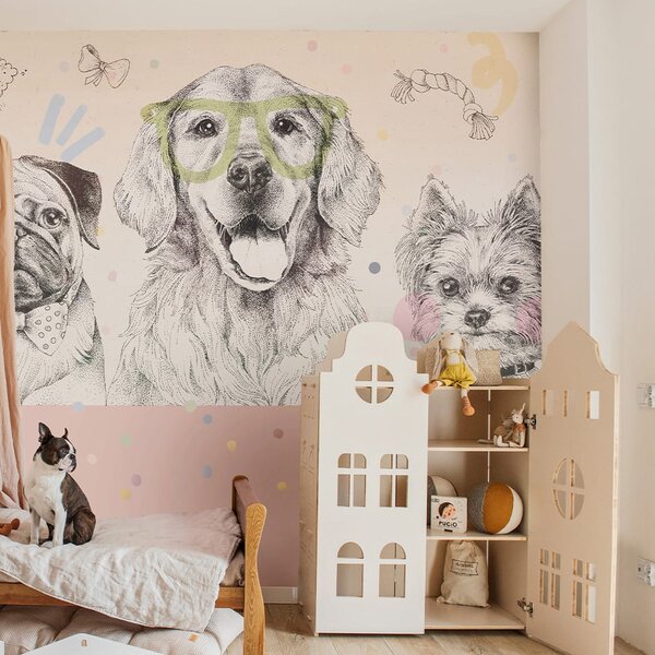 Tapeta dla dziecka Malumi _DOGGIES - Rainbow - Z Pieskami