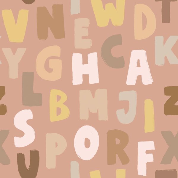 Tapeta do pokoju dla dziecka Literki Pink