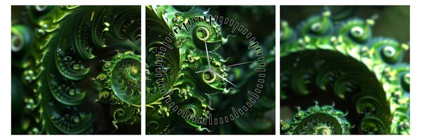 Obraz - Spirale (z zegarem) (90x30 cm)