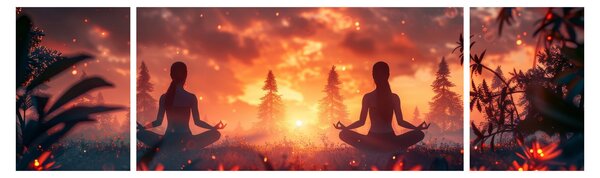 Obraz - Joga w przyrodzie (170x50 cm)