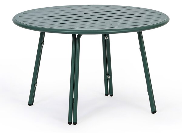 Metalowy stół bistro VENTO, średnica 80 cm, do użytku zewnętrznego, zielony