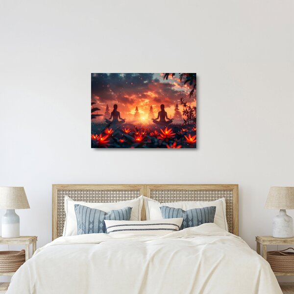 Obraz na szkle - Joga w przyrodzie (70x50 cm)
