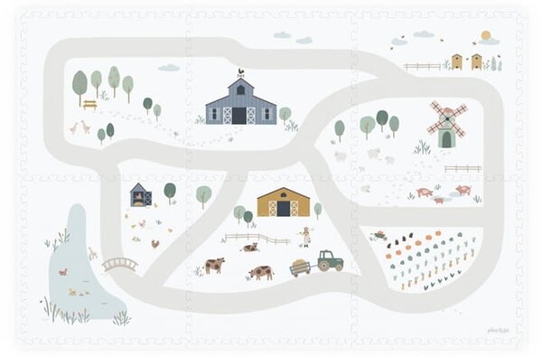 Play&Go Dwustronna Mata Piankowa EEVAA 3w1 Farm
