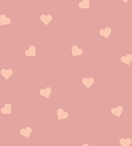Tapeta do pokoju dla dziecka Hearts Peach on Pink