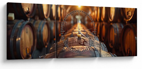 Obraz - Piwniczka na wino (z zegarem) (90x30 cm)