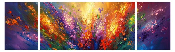 Obraz - Abstrakcja kwiatów (170x50 cm)