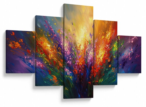 Obraz - Abstrakcja kwiatów (125x70 cm)