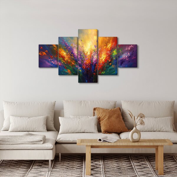 Obraz - Abstrakcja kwiatów (125x70 cm)