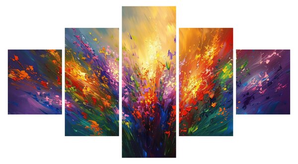 Obraz - Abstrakcja kwiatów (125x70 cm)