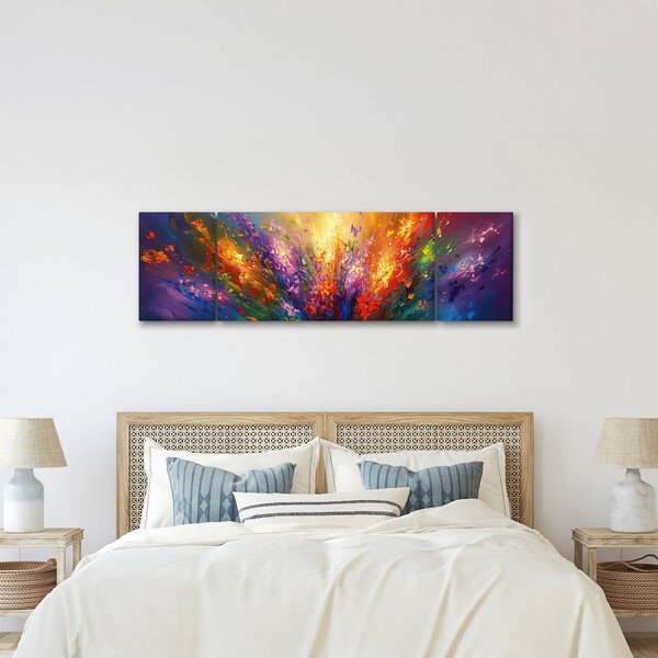 Obraz - Abstrakcja kwiatów (170x50 cm)