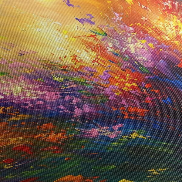 Obraz - Abstrakcja kwiatów (125x70 cm)