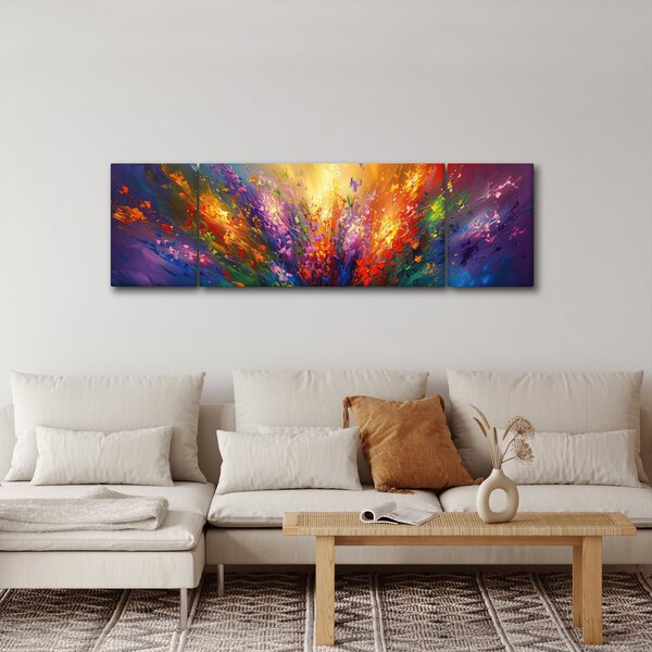 Obraz - Abstrakcja kwiatów (170x50 cm)