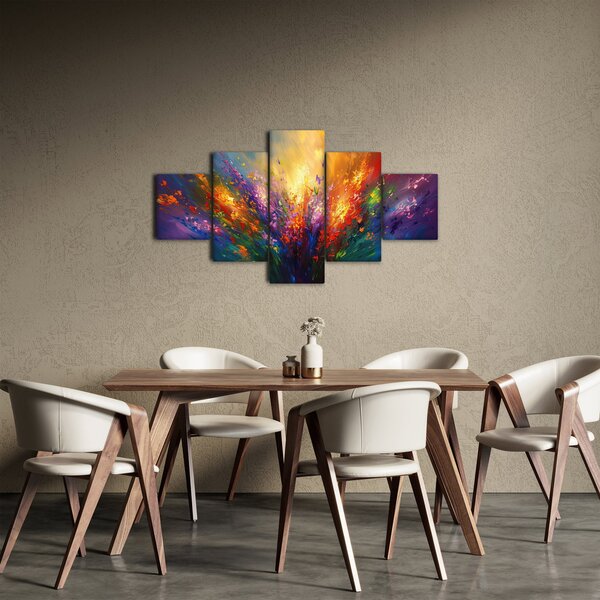 Obraz - Abstrakcja kwiatów (125x70 cm)