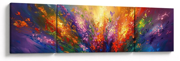 Obraz - Abstrakcja kwiatów (170x50 cm)