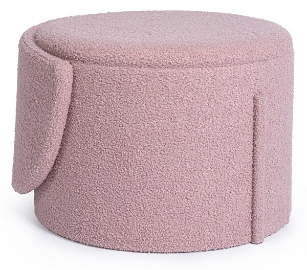 Szaroróżowy puf z materiału bouclé Anthea – Yes Everyday