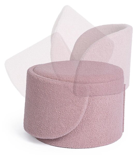 Szaroróżowy puf z materiału bouclé Anthea – Yes Everyday