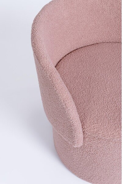 Szaroróżowy puf z materiału bouclé Anthea – Yes Everyday