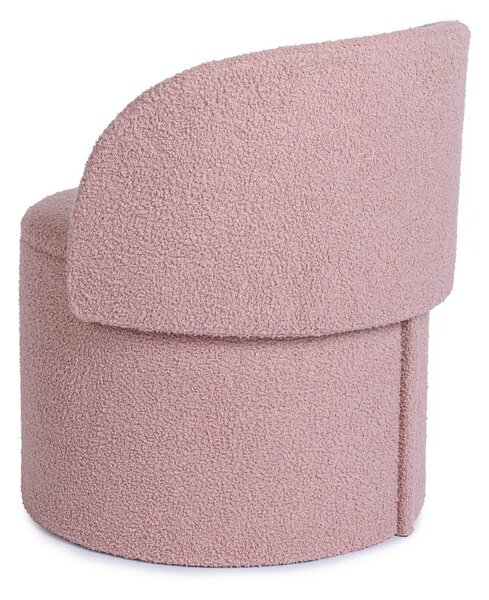 Szaroróżowy puf z materiału bouclé Anthea – Yes Everyday