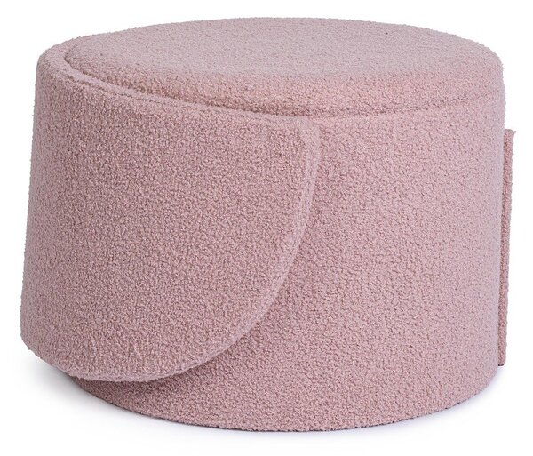 Szaroróżowy puf z materiału bouclé Anthea – Yes Everyday
