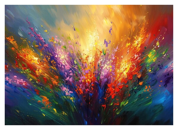Obraz - Abstrakcja kwiatów (70x50 cm)