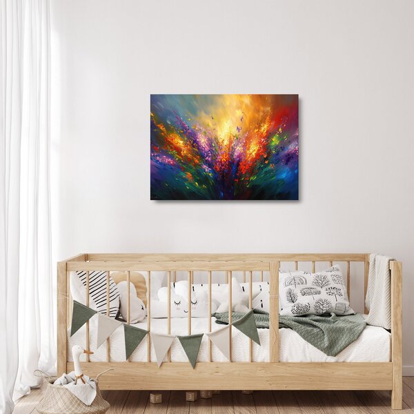Obraz na szkle - Abstrakcja kwiatów (70x50 cm)