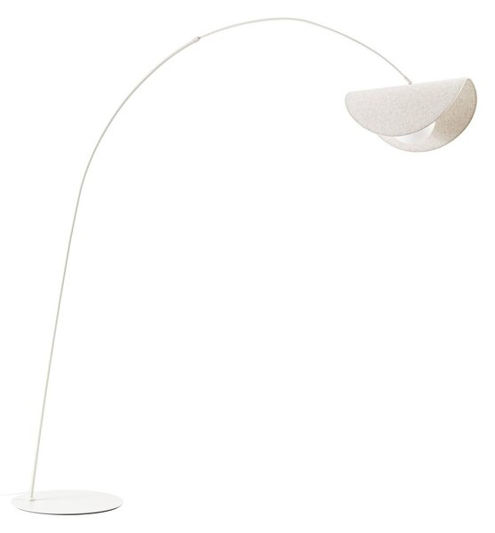 Lampa Podłogowa Lucande, Tamani, ściemnialny, beżowy, salon, tkanina | tekstylia, design
