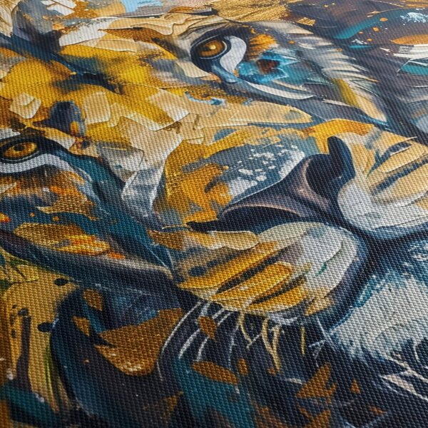 Obraz - Abstrakcyjny obraz olejny z lwem (125x70 cm)