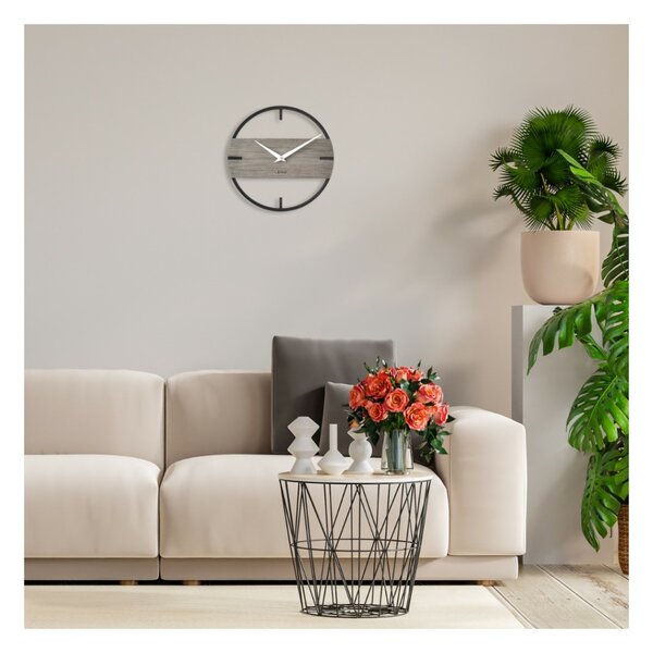 LAVVU Stylowy drewniany zegar LOFT u , śr. 35 cm