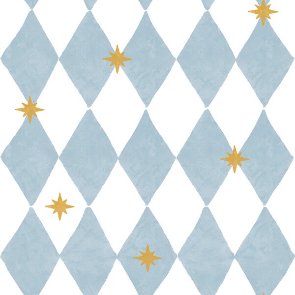 Tapeta do pokoju dla dziecka French diamonds with stars