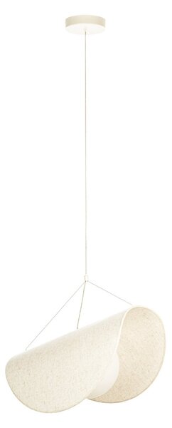 Lampa Wisząca Lucande, Tamani, ściemnialny, beżowy, salon, tkanina | tekstylia, design