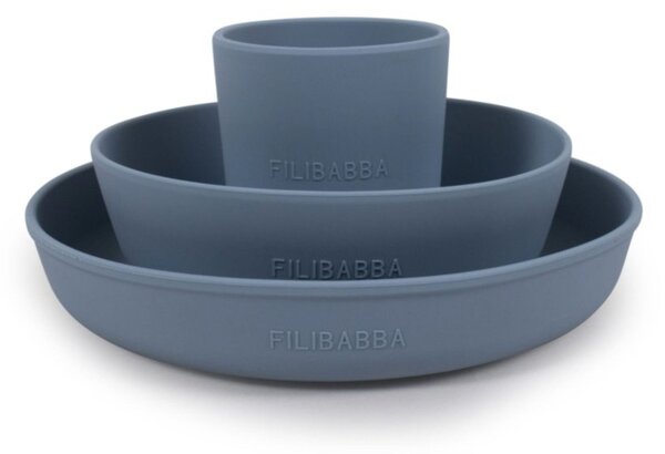 Filibabba Silikonowy zestaw obiadowy Powder blue