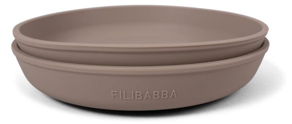 Filibabba Silikonowe talerzyki 2szt. Warm Grey