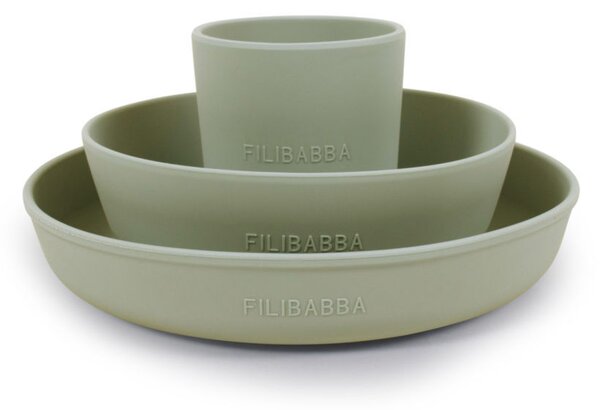 Filibabba Silikonowy zestaw obiadowy Green