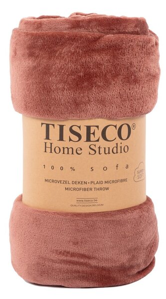 Różowy koc z mikropluszu Tiseco Home Studio, 220x240 cm