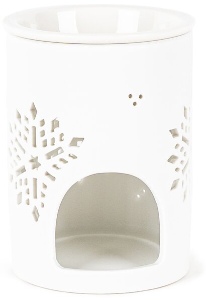 Porcelanowy kominek zapachowy Snow flower biały, 8,5 x 12 cm