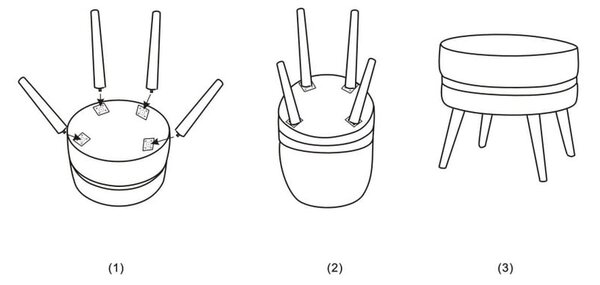 Czarny stołek tapicerowany Mauro Ferretti Paris