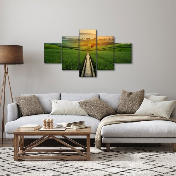 Obraz - Wschód słońca nad doliną (125x70 cm)