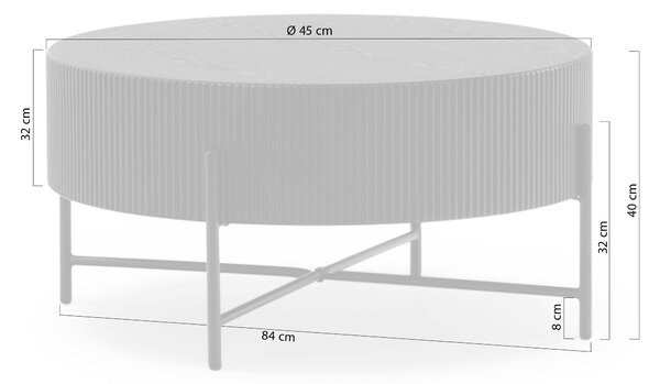 Stolik kawowy Corbi 80 cm do salonu - ciemny orzech / czarny mat