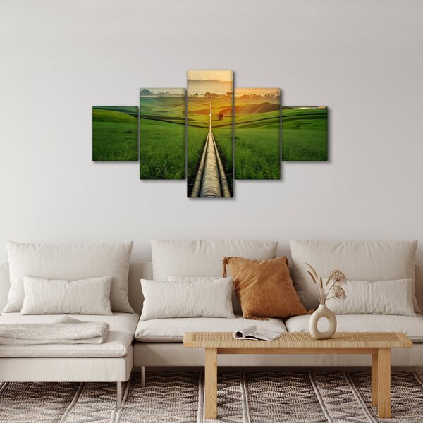 Obraz - Wschód słońca nad doliną (125x70 cm)