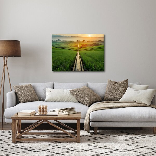 Obraz - Wschód słońca nad doliną (70x50 cm)