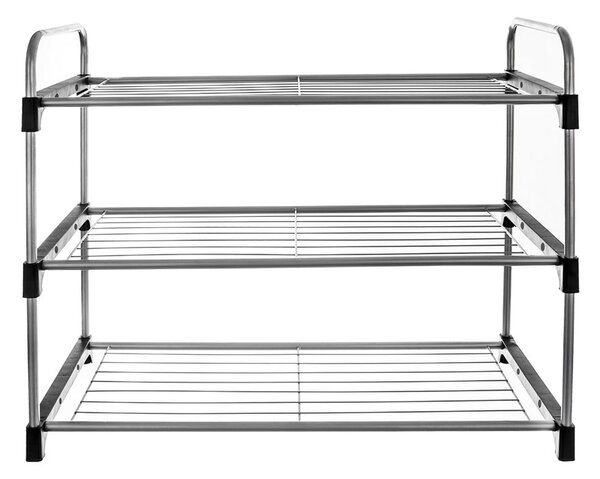 Srebrny metalowy regał na buty – Orion