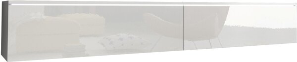 MINIO TV Lowboard DONNA, 180 cm - Komoda pod telewizor z 2 drzwiczkami, biały / biały połysk