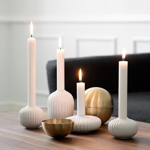Biały porcelanowy świecznik Kähler Design Hammershoi, ⌀ 8 cm
