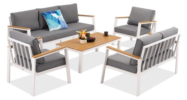 Zestaw aluminiowy Zakintos Coffee 7 biały Garden Point