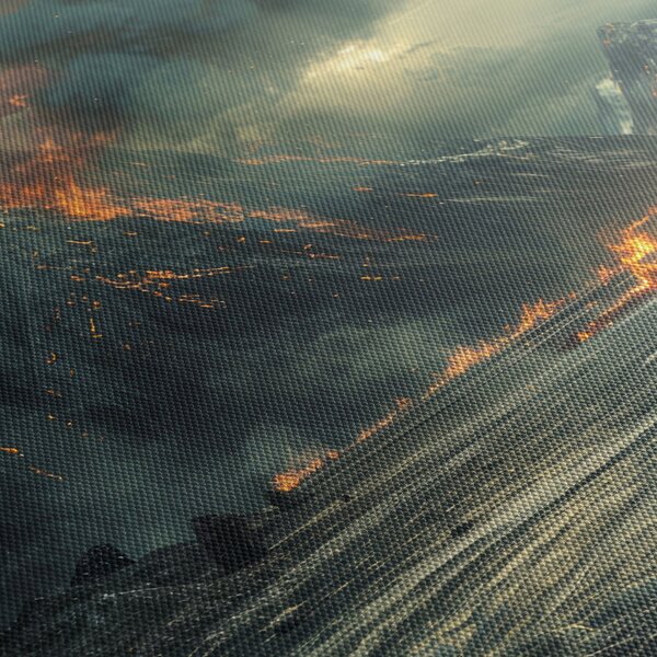 Obraz - Erupcja wulkanu (z zegarem) (90x30 cm)