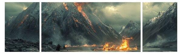 Obraz - Erupcja wulkanu (170x50 cm)