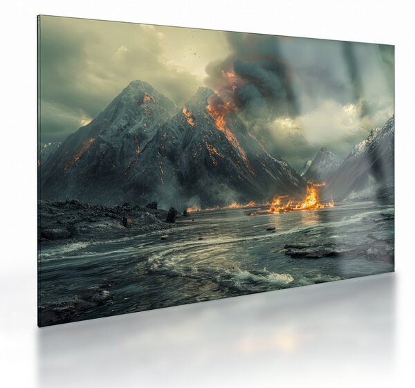 Obraz na szkle - Erupcja wulkanu (70x50 cm)